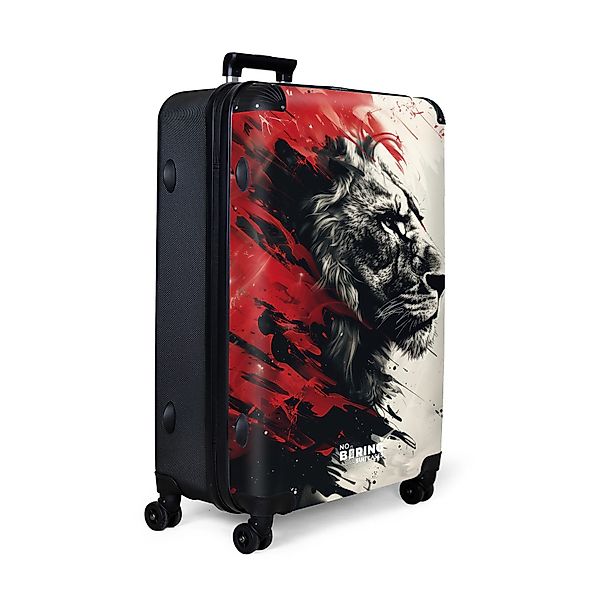 NoBoringSuitcases.com© Hartschalen-Trolley Schwarzer und weißer Löwe günstig online kaufen