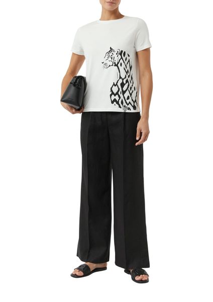 comma Print-Shirt mit seitlichem Animal-Print günstig online kaufen