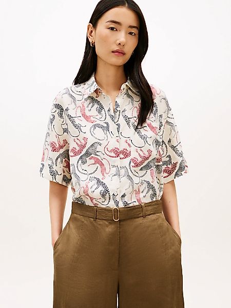 Tommy Hilfiger Kurzarmbluse "ESS LINEN SHORT SLEEVE SHIRT" mit aufgesetzter günstig online kaufen