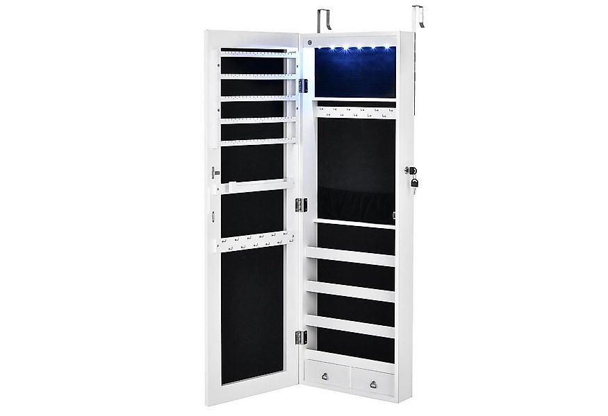 COSTWAY Schmuckschrank mit 6 LED&Schubladen,abschließbar günstig online kaufen