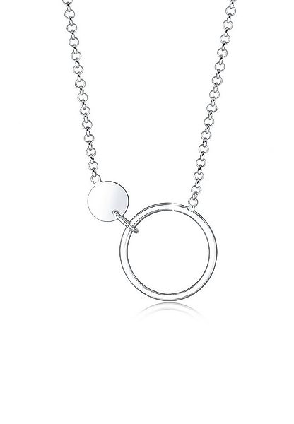 Elli Kette mit Anhänger Erbskette Kreis Plättchen Geo Design 925 Sterling S günstig online kaufen