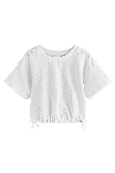 Next T-Shirt Strukturiertes T-Shirt mit Rüschensaum (1-tlg) günstig online kaufen
