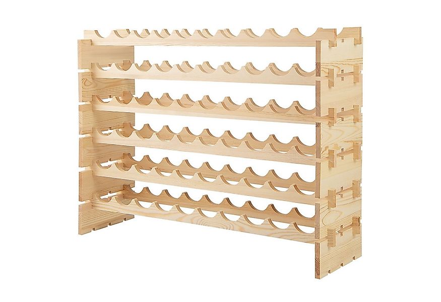 COSTWAY Weinregal, Holz stapelbar, Flaschenregal für 60 Flaschen, 6 Ebenen günstig online kaufen