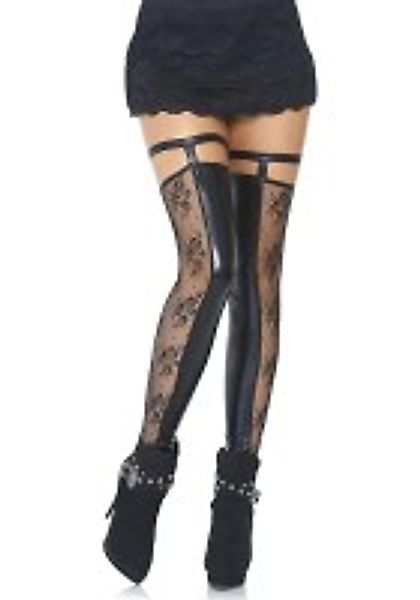Wetlook-Beinstulpen mit Spitze günstig online kaufen