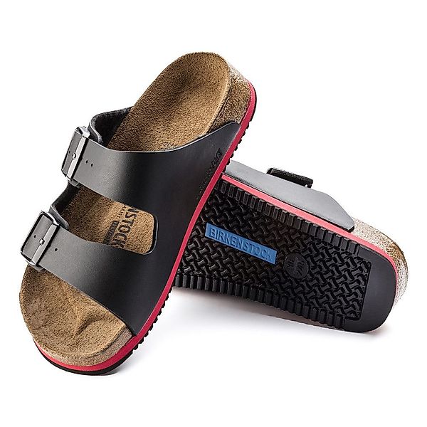 Birkenstock Sandale Arizona Superlauf, Birko-Flor, schwarz/rot günstig online kaufen