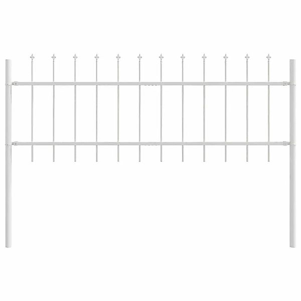 vidaXL Gartenzaun Weiß 5,1 x 0,6 m Pulverbeschichteter Stahl 3334058 günstig online kaufen