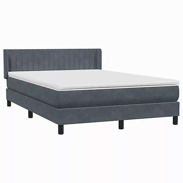 vidaXL Bett Boxspringbett mit Matratze Dunkelgrau 140x220 cm Samt günstig online kaufen