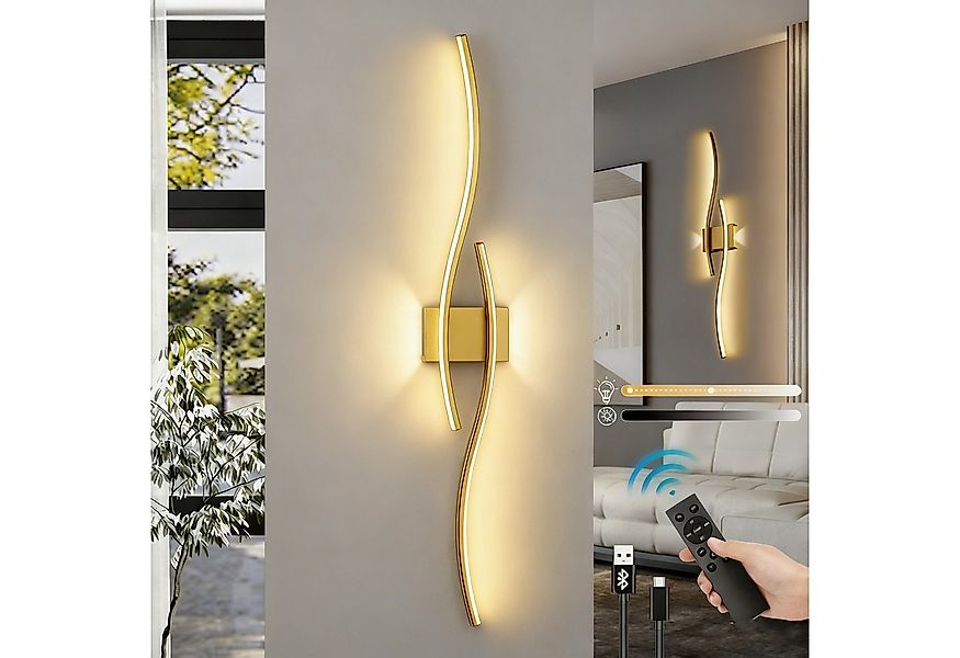 MUPOO LED Wandleuchte LED Wandleuchte Innen,Modern Wandlampe Dimmbare Wandb günstig online kaufen
