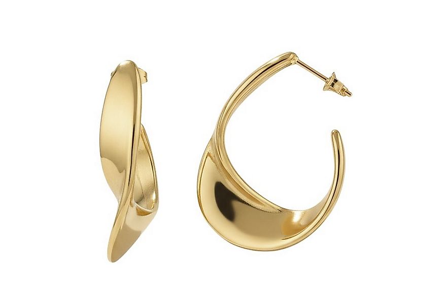 KARMA Paar Creolen oval Edelstahl vergoldet Ohrringe 3 cm (Damencreolen Ede günstig online kaufen