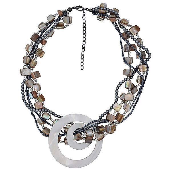Steuer Lange Kette Metall Muschelcollier naturtöne, günstig online kaufen