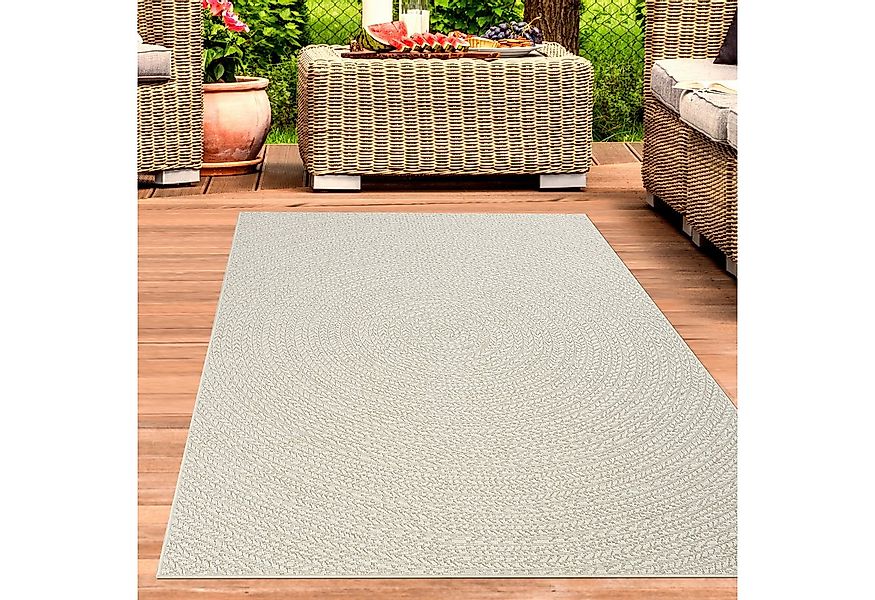 Carpetia Outdoorteppich In- & Outdoorteppich Jute-Look, rechteckig, Höhe: 5 günstig online kaufen