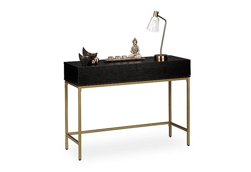 relaxdays Konsolentisch Gold Schwarz günstig online kaufen