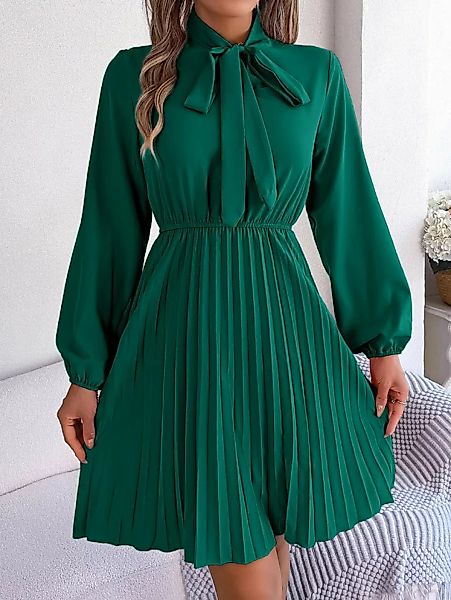 BlauWave Jerseykleid Damen-Plissee-Kleid, Lange Ärmel, einfarbig, Taille (1 günstig online kaufen