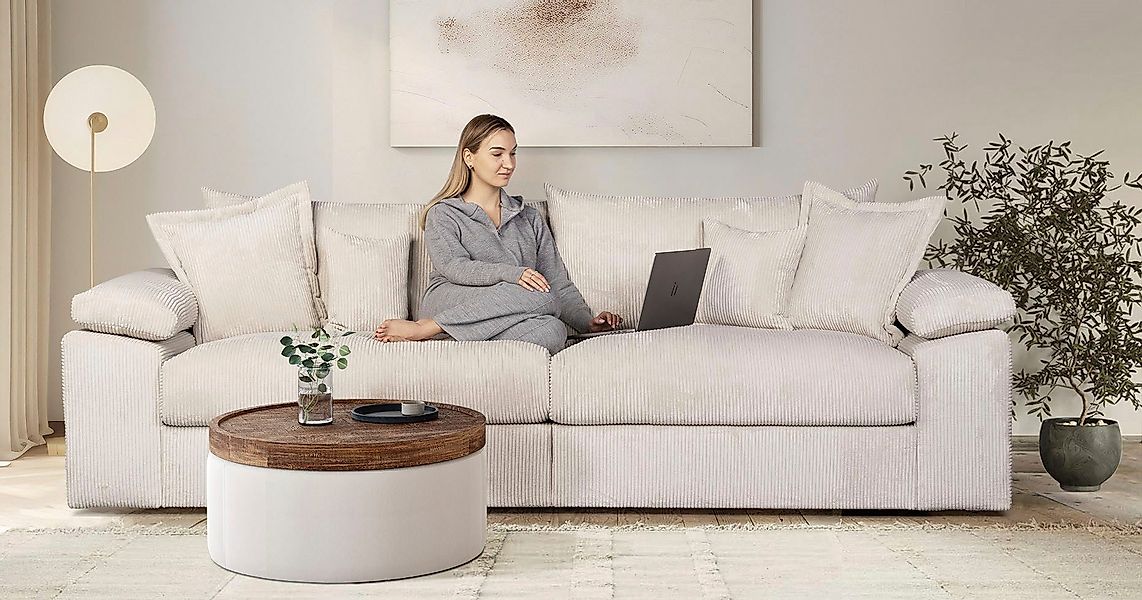Home affaire Big-Sofa "Soft&Cosy XL - Breite 246 cm", Mega-Sofa, Cord oder günstig online kaufen
