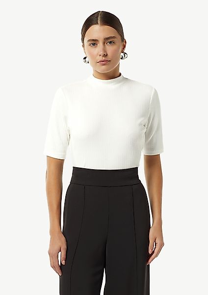 Comma Kurzarmshirt Geripptes T-Shirt im Slim günstig online kaufen