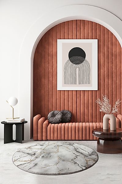 OTTO home Teppich "Juliet" rund 12 mm Höhe modernes Marmor-Design, Kurzflor günstig online kaufen