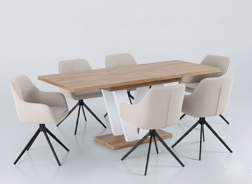 Endo-Moebel Essgruppe "Lara White" 130-210cm ausziehbar, günstig online kaufen