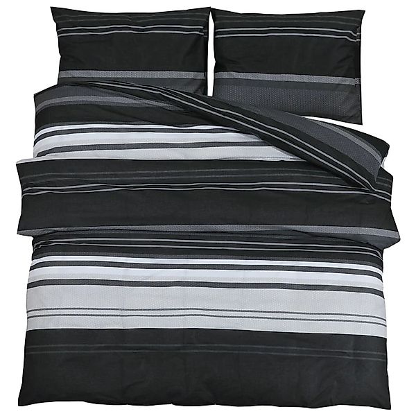 vidaXL Bettwäsche-Set Schwarz und Weiß 260x220 cm Baumwolle 136506 günstig online kaufen