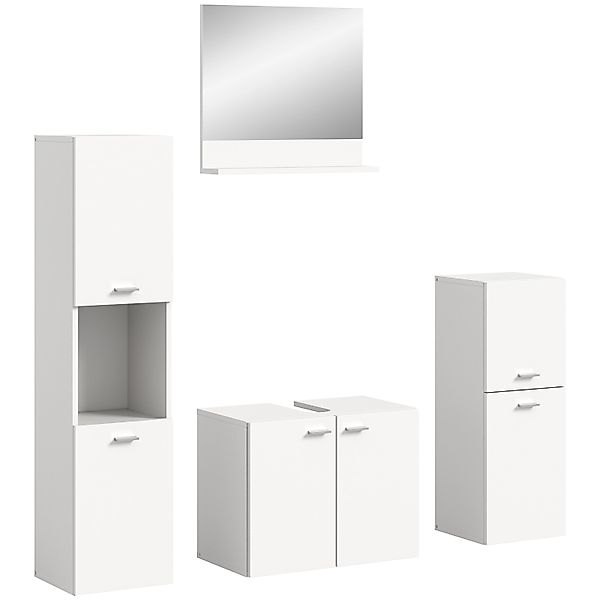 Badkombination 137 cm x 186 cm x 33 cm Weiß 4-tlg. günstig online kaufen
