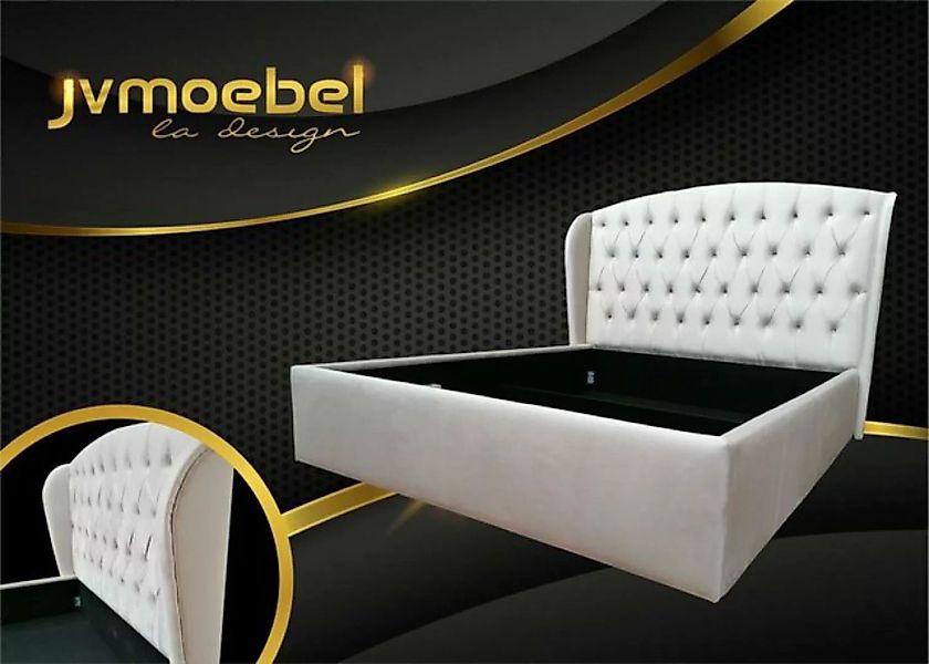JVmoebel Bett, Design Bett Betten Textil Leder Hotel Luxus Polster Ehe Dopp günstig online kaufen