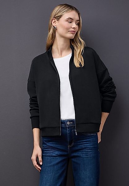 STREET ONE Sweatjacke mit Rippdetails und im Silk-Look günstig online kaufen