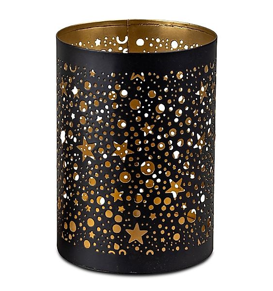 formano Dekofigur Windlicht Rund Schwarz-Gold 14cm günstig online kaufen