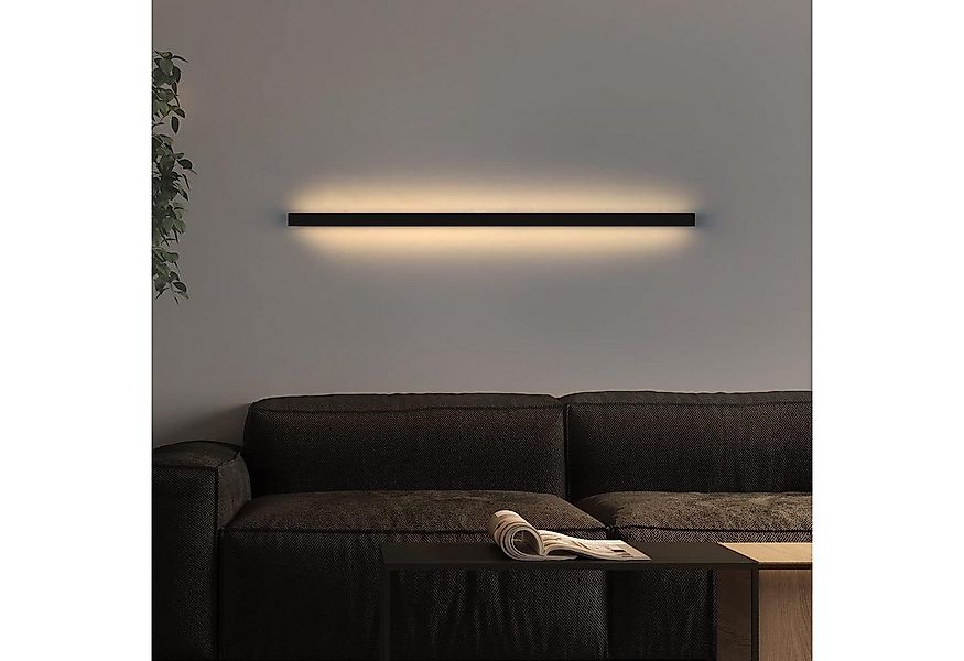 ZMH LED Wandleuchte Innen Schwarz 60/80/100CM Wandlampe 3000K Modern Flur S günstig online kaufen