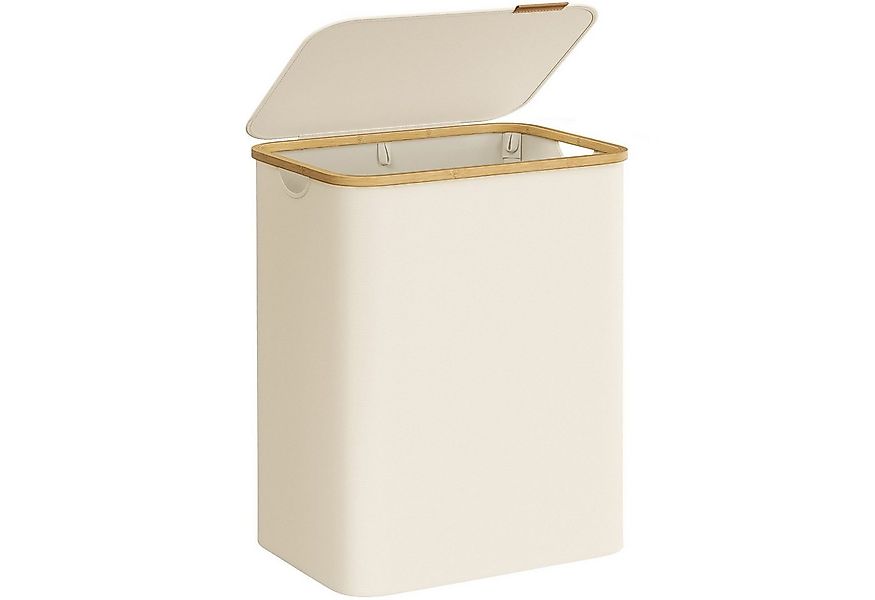 SONGMICS Wäschekorb, mit Deckel, 2 Fächern, 130 L, herausnehmbarer, Griffe günstig online kaufen