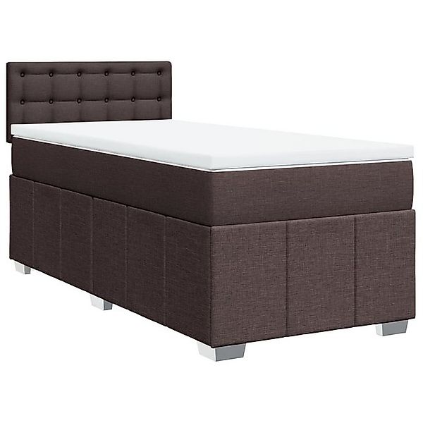 vidaXL Boxspringbett, Boxspringbett mit Matratze Dunkelbraun 80x200 cm Stof günstig online kaufen