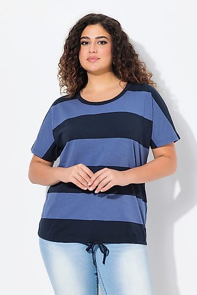 Ulla Popken T-Shirt T-Shirt Streifen Saumband günstig online kaufen