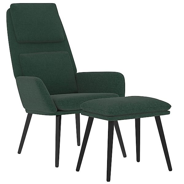 vidaXL Sessel Relaxsessel mit Hocker Dunkelgrün günstig online kaufen