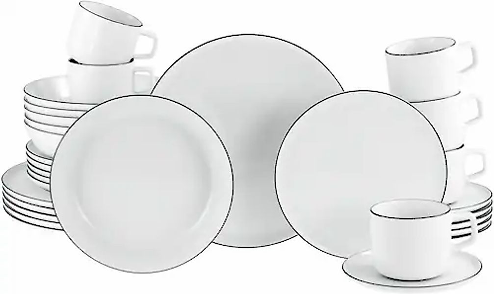 CreaTable Kombiservice »Chef Collection Black Line, Kombi-Service 30-tlg« D günstig online kaufen