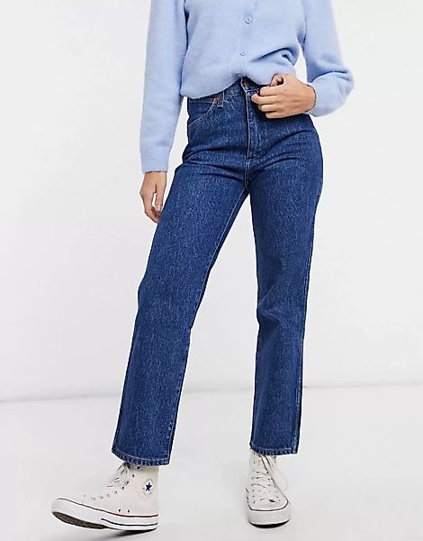 Wrangler – Wild West – Jeans mit hohem Bund und geradem Schnitt in dunkler günstig online kaufen