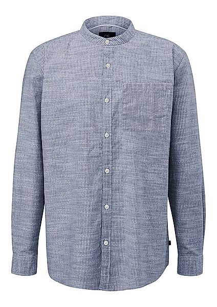 QS Langarmhemd Hemd Regular Fit: Streifenhemd mit Flammgarnstruktur günstig online kaufen