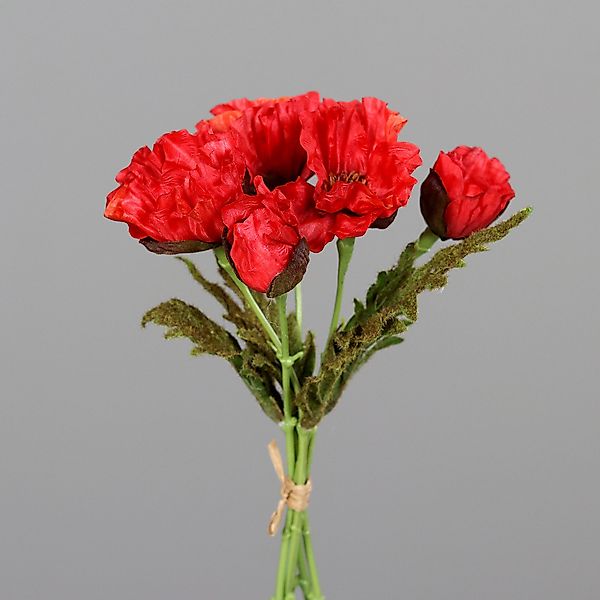 Kunstblume Mohnbund mit 5 Mohnblüten 36cm günstig online kaufen