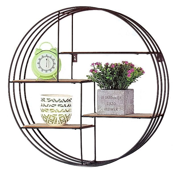 Spetebo Wandregal Metall Wandregal rund mit 4 Ablagen - 45 cm, Hängeregal m günstig online kaufen