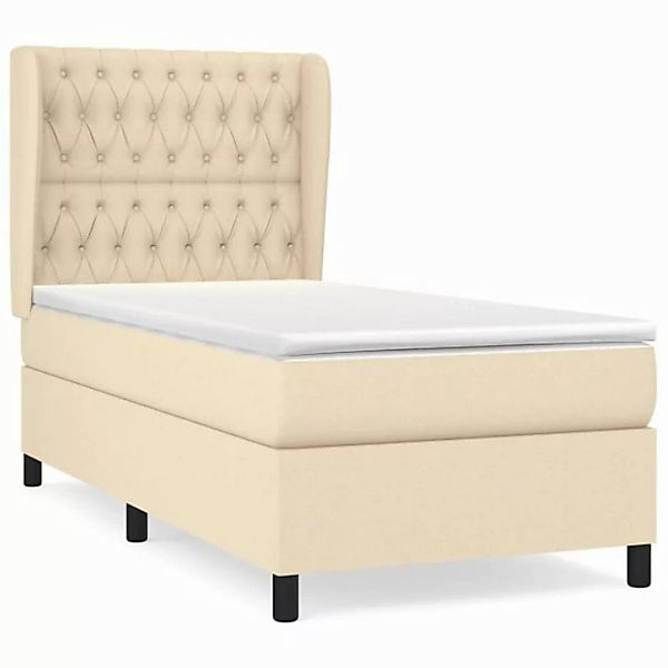 vidaXL Boxspringbett mit Matratze Creme 90x190 cm Stoff1372568 günstig online kaufen