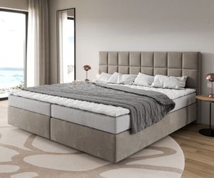 DELIFE Boxspringbett Dream-Fine, Mikrofaser Beige 200x200 günstig online kaufen