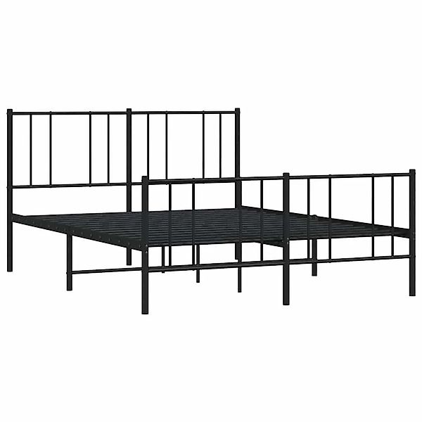 vidaXL Bettgestell mit Kopf- und Fußteil Metall Schwarz 120x200 cm 352496 günstig online kaufen