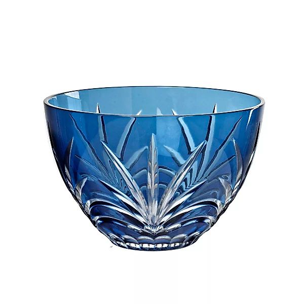 Glasschale Obstschale Schüssel blau mit Schliff 22 cm Bleikristall günstig online kaufen