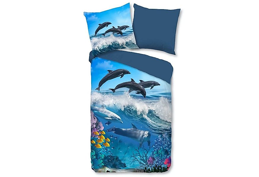 ESPiCO Kinderbettwäsche Delfine Blau Trendy Bedding, Renforcé, 2 teilig, Ko günstig online kaufen