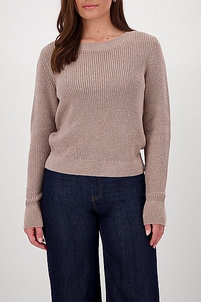 Monari Strickpullover Pullover Basic Lurex Mit Rundhalsausschnitt günstig online kaufen