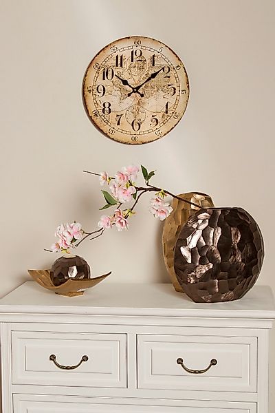 Myflair Möbel & Accessoires Wanduhr ""Wasmut"", rund Ø 34cm, Vintage Optik, günstig online kaufen