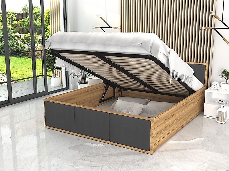 thematys Stauraumbett mit Bettkasten & Lattenrost – Polsterbett 120x200–180 günstig online kaufen