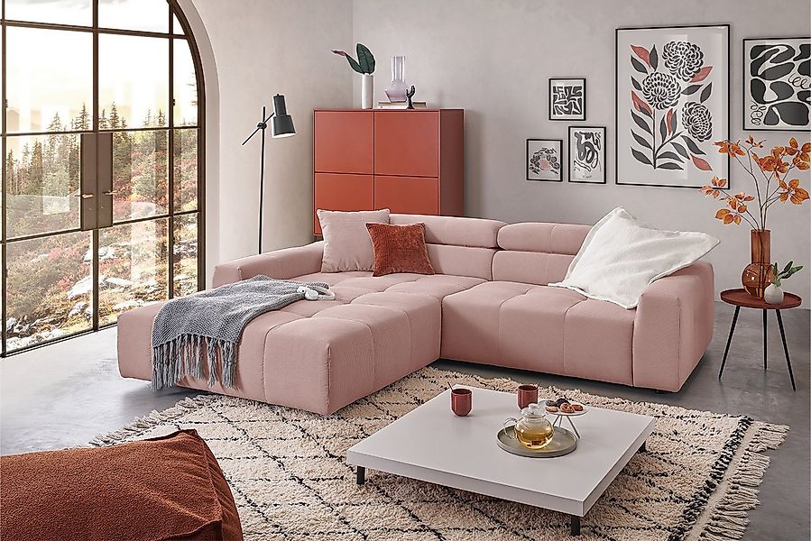 KAWOLA Ecksofa RENO, L-Form rechts oder links, mit oder ohne Sitzvorzug Fei günstig online kaufen