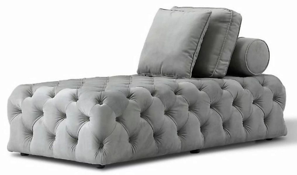 Casa Padrino Chesterfield-Sofa Luxus Chesterfield Samt Chaiselongue mit 3 K günstig online kaufen