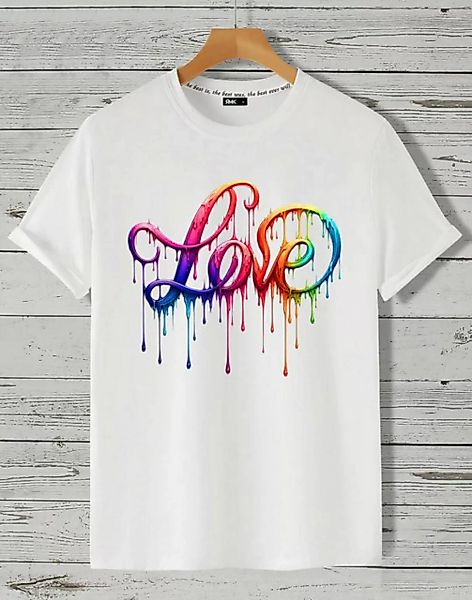 RMK T-Shirt Herren Shirt kurzarm Rundhals Basic Liebe mit "Love" Print aus günstig online kaufen