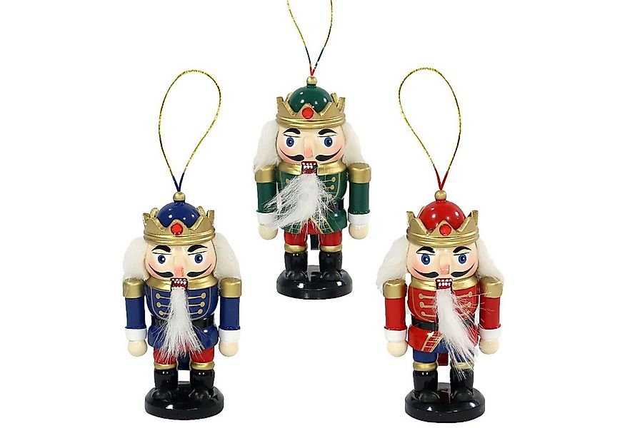SIGRO Weihnachtsfigur Holz Nussknacker 3er Set zum Anhängen (Set, 3 St., 3 günstig online kaufen