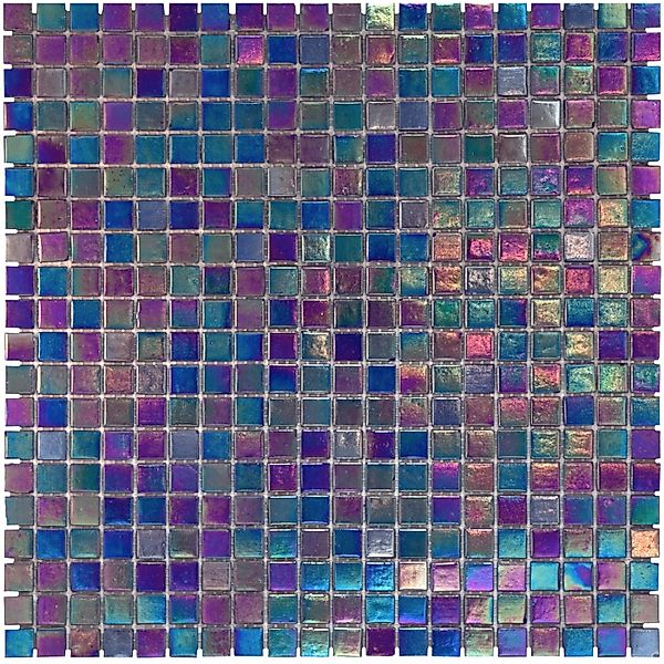 Mosaikmatte Glas Perlmutt Dunkelblau 33 cm x 33 cm günstig online kaufen