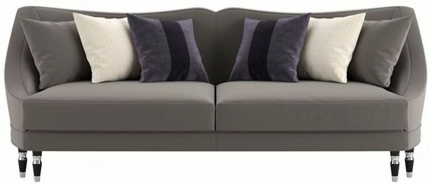 Casa Padrino Sofa Luxus Art Deco Wohnzimmer Sofa Grau / Schwarz / Silber 25 günstig online kaufen